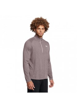 Męski longsleeve treningowy Under Armour UA Tech Textured 1/2 Zip - brązowy ze sklepu Sportstylestory.com w kategorii T-shirty męskie - zdjęcie 175165408