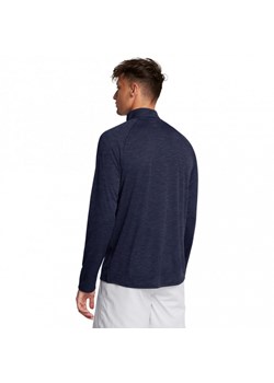 Męski longsleeve treningowy Under Armour UA Tech Textured 1/2 Zip - granatowy ze sklepu Sportstylestory.com w kategorii T-shirty męskie - zdjęcie 175165415