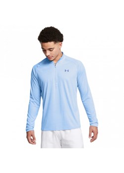 Męski longsleeve treningowy Under Armour UA Tech Textured 1/2 Zip - niebieski ze sklepu Sportstylestory.com w kategorii T-shirty męskie - zdjęcie 175165418