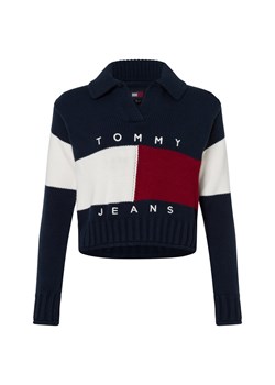 Tommy Jeans Sweter damski z dzianiny Kobiety Sztuczne włókno granatowy wzorzysty ze sklepu vangraaf w kategorii Swetry damskie - zdjęcie 175166235