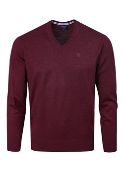 Sweter Męski Wełniany - Dekolt w Serek - Pako Jeans - Bordowy SWPJNSjoshBD ze sklepu JegoSzafa.pl w kategorii Swetry męskie - zdjęcie 175167128