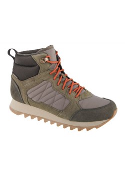 Buty Merrell Alpine Sneaker Mid Plr Wp 2 J004291 zielone ze sklepu ButyModne.pl w kategorii Buty trekkingowe męskie - zdjęcie 175169807