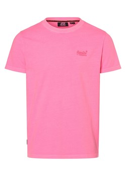 Superdry Koszulka męska Mężczyźni Bawełna wyrazisty róż jednolity ze sklepu vangraaf w kategorii T-shirty męskie - zdjęcie 175172207