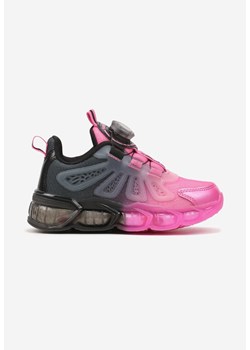 Czarno-Fuksjowe Buty Sportowe Sneakersy na Płaskiej Tłoczonej Podeszwie z Pokrętłem Calanovia ze sklepu renee.pl w kategorii Buty sportowe dziecięce - zdjęcie 175178358