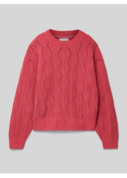 Sweter z dzianiny z okrągłym dekoltem model ‘CHENILLE’ ze sklepu Peek&Cloppenburg  w kategorii Swetry dziewczęce - zdjęcie 175180697