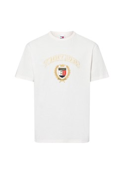 Tommy Jeans Koszulka męska - GOLD CREST TEE Mężczyźni Bawełna écru jednolity ze sklepu vangraaf w kategorii T-shirty męskie - zdjęcie 175184979