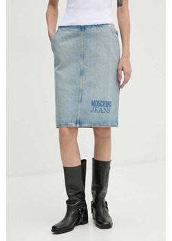 Moschino Jeans spódnica jeansowa kolor niebieski mini prosta J0106 8720 ze sklepu ANSWEAR.com w kategorii Spódnice - zdjęcie 175186827