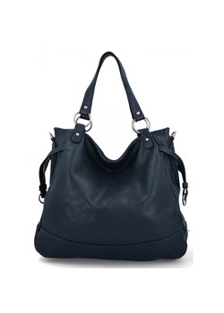 Uniwersalna Torebka Damska XL firmy Hernan HB982 Granatowa ze sklepu PaniTorbalska w kategorii Torby Shopper bag - zdjęcie 175195528