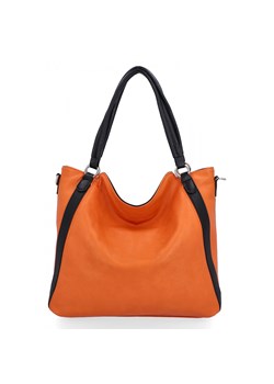 Torebka Damska Shopper Bag XL firmy Hernan HB0337 Pomarańczowa ze sklepu PaniTorbalska w kategorii Torby Shopper bag - zdjęcie 175196109