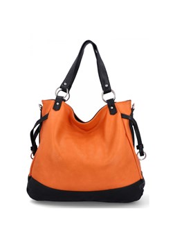 Uniwersalna Torebka Damska XL firmy Hernan HB982 Pomarańczowa ze sklepu PaniTorbalska w kategorii Torby Shopper bag - zdjęcie 175196409