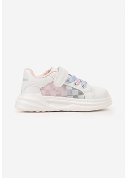 Biało-Różowe Płaskie Buty Sportowe Sneakersy z Kolorowymi Sznurówkami i Skórzaną Wkładką Elmelba ze sklepu born2be.pl w kategorii Buty sportowe dziecięce - zdjęcie 175197416