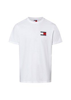 Tommy Jeans Koszulka męska - TJM SLIM ESSENTIAL FLAG TEE Mężczyźni Bawełna biały jednolity ze sklepu vangraaf w kategorii T-shirty męskie - zdjęcie 175207846