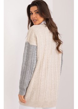 Sweter damski beżowo-szary BA-SW-0549.32, Kolor beżowo-szary, Rozmiar uniwersalny, BADU ze sklepu Primodo w kategorii Swetry damskie - zdjęcie 175212276