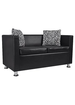 Nowoczesna skórzana sofa Swax 2B - czarna ze sklepu Edinos.pl w kategorii Sofy i kanapy - zdjęcie 175219465