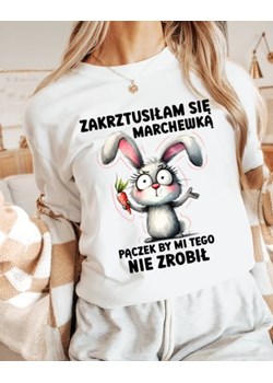 KOSZULKA Z NADRUKIEM DAMSKA zakrztusiłam się marchewką ze sklepu Time For Fashion w kategorii Bluzki damskie - zdjęcie 175228845