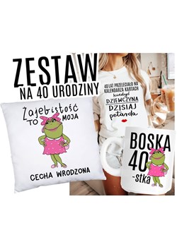 ZESTAW NA 40 URODZINY - KOSZULKA KUBEK PODUSZKA ze sklepu Time For Fashion w kategorii Bluzki damskie - zdjęcie 175228848