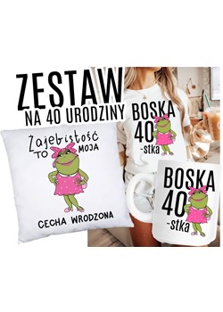 ZESTAW NA 40 URODZINY - KOSZULKA KUBEK PODUSZKA ze sklepu Time For Fashion w kategorii Bluzki damskie - zdjęcie 175228849