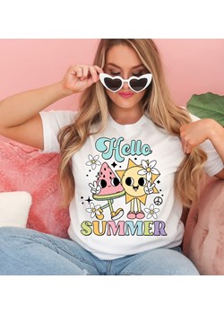 fajna damska koszulka HELLO SUMMER ze sklepu Time For Fashion w kategorii Bluzki damskie - zdjęcie 175228916