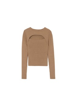Cropp - Beżowy sweter z wycięciem z przodu - beżowy ze sklepu Cropp w kategorii Swetry damskie - zdjęcie 175232269
