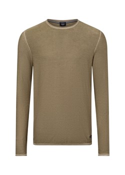 Joop Jeans Nowy wełniany sweter - Larso Mężczyźni drobna dzianina oliwkowy jednolity ze sklepu vangraaf w kategorii T-shirty męskie - zdjęcie 175241148