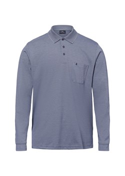 Ragman Męska koszulka polo z długim rękawem - łatwe prasowanie Mężczyźni Dżersej indygo jednolity ze sklepu vangraaf w kategorii T-shirty męskie - zdjęcie 175241158