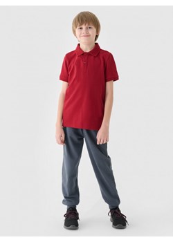 Chłopięca koszulka polo 4F 4FJWAW24TPTSM478 - czerwona ze sklepu Sportstylestory.com w kategorii T-shirty chłopięce - zdjęcie 175254156