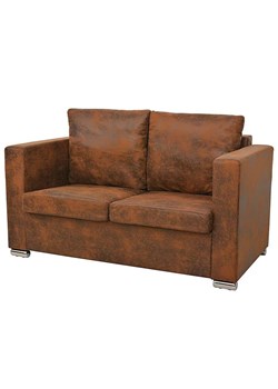 Przytulna brązowa sofa dwuosobowa - Pelagio 2Q ze sklepu Edinos.pl w kategorii Sofy i kanapy - zdjęcie 175259628