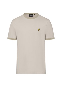 Lyle & Scott T-shirt męski Mężczyźni Bawełna beżowy jednolity ze sklepu vangraaf w kategorii T-shirty męskie - zdjęcie 175261675