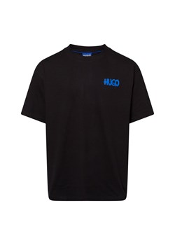 HUGO BLUE Koszulka męska - Nimayliti Mężczyźni Bawełna czarny wzorzysty ze sklepu vangraaf w kategorii T-shirty męskie - zdjęcie 175261689