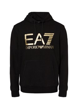 EA7 Emporio Armani Męski sweter z kapturem Mężczyźni Bawełna czarny wzorzysty ze sklepu vangraaf w kategorii Bluzy męskie - zdjęcie 175261695