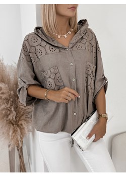 bluza demet brązowa one size ze sklepu UBRA w kategorii Bluzy damskie - zdjęcie 175263686