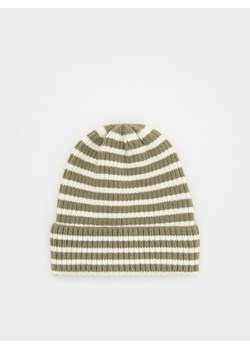 Reserved - Dzianinowa czapka z wiskozą - oliwkowy ze sklepu Reserved w kategorii Czapki dziecięce - zdjęcie 175279008