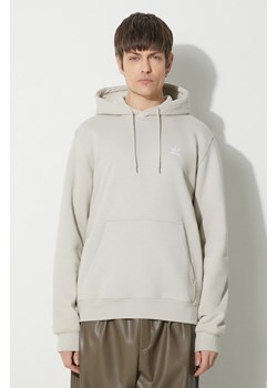 adidas Originals bluza Trefoil Essentials Hoody męska kolor beżowy z kapturem IR7785 ze sklepu PRM w kategorii Bluzy męskie - zdjęcie 175279907