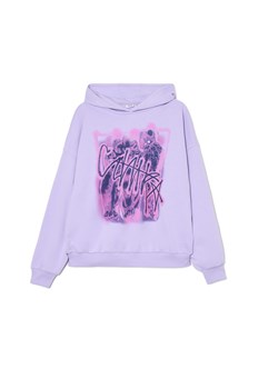 Cropp - Fioletowa bluza z kapturem UNISEX - fioletowy ze sklepu Cropp w kategorii Bluzy damskie - zdjęcie 175282709