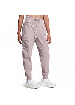 Damskie spodnie do biegania Under Armour UA Trail Run Pants - beżowe ze sklepu Sportstylestory.com w kategorii Spodnie damskie - zdjęcie 175287685