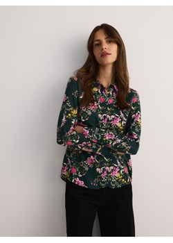 Reserved - Koszula z wiskozy - ciemnozielony ze sklepu Reserved w kategorii Koszule damskie - zdjęcie 175289769