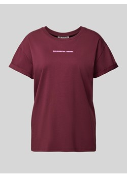 T-shirt o pudełkowym kroju z nadrukiem z logo ze sklepu Peek&Cloppenburg  w kategorii Bluzki damskie - zdjęcie 175300196