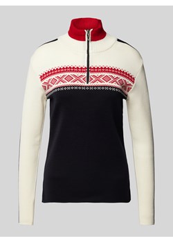 Sweter z norweskim wzorem i kołnierzem zapinanym model ‘Dystingen’ ze sklepu Peek&Cloppenburg  w kategorii Swetry damskie - zdjęcie 175301387