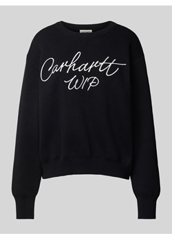 Sweter z dzianiny z wyhaftowanym logo ze sklepu Peek&Cloppenburg  w kategorii Swetry damskie - zdjęcie 175302388