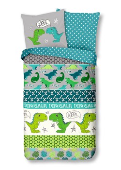Good Morning Komplet pościeli renforcé "Dinosaur" w kolorze biało-zielono-miętowym ze sklepu Limango Polska w kategorii Pościel dziecięca - zdjęcie 175302668