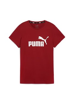 PUMA T-Shirt damski Ess Logo Tee bordowy ze sklepu taniesportowe.pl w kategorii Bluzki damskie - zdjęcie 175304666