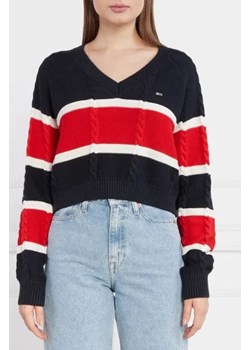 Tommy Jeans Sweter CRP STRIPE | Regular Fit ze sklepu Gomez Fashion Store w kategorii Swetry damskie - zdjęcie 175304859