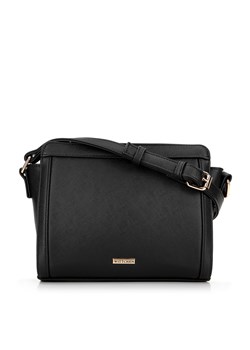 Damska torebka crossbody saffiano czarna ze złotym logo ze sklepu WITTCHEN w kategorii Listonoszki - zdjęcie 175311366