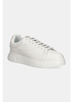 Emporio Armani sneakersy skórzane kolor biały X4X264 XF768 00001 ze sklepu ANSWEAR.com w kategorii Buty sportowe męskie - zdjęcie 175312608