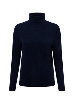 IPURI Damski sweter z dzianiny kaszmirowej Kobiety Kaszmir granatowy jednolity ze sklepu vangraaf w kategorii Swetry damskie - zdjęcie 175316575