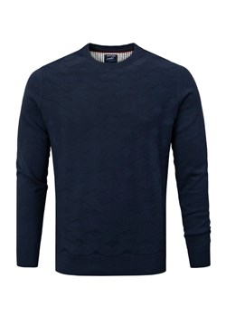 Bawełniany Sweter Męski - Pako Jeans - Granatowy z Fakturą Materiału SWPJNSlahtiGR ze sklepu JegoSzafa.pl w kategorii Swetry męskie - zdjęcie 175318628