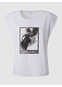 Pepe Jeans Koszulka w kolorze białym ze sklepu Limango Polska w kategorii Bluzki damskie - zdjęcie 175324206