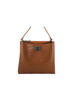 Modna torebka ze skóry CROCO - Brązowa jasna ze sklepu butyolivier w kategorii Torby Shopper bag - zdjęcie 175333518