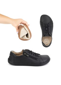 Damskie minimalistyczne buty skórzane barefoot model 1243 czarne ze sklepu butyolivier w kategorii Półbuty damskie - zdjęcie 175333565