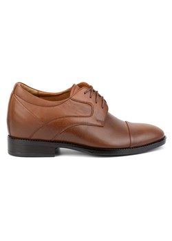 Buty męskie podwyższające skórzane sznurowane P14 brązowe ze sklepu butyolivier w kategorii Półbuty męskie - zdjęcie 175335578